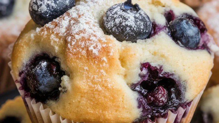 High-Protein Ricotta Blueberry Muffins - Featured