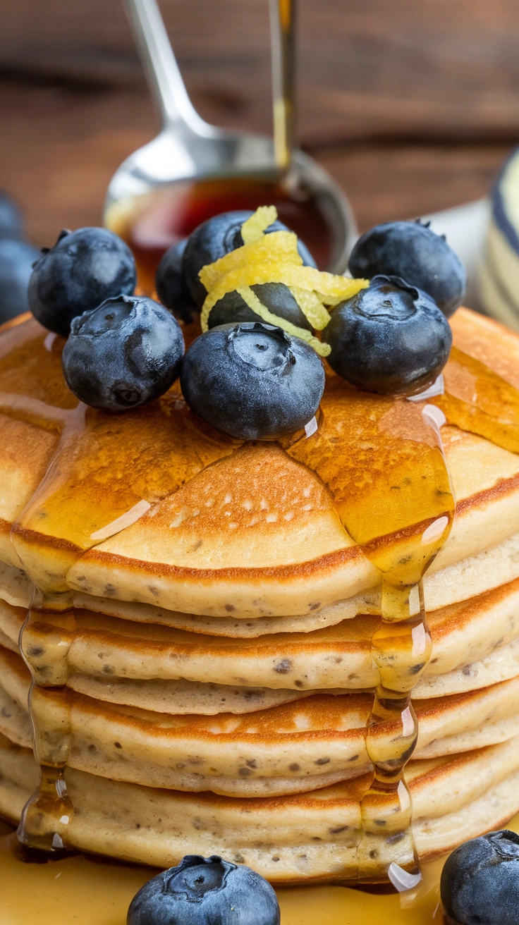 Lemon Chia Seed Banana Pancakes