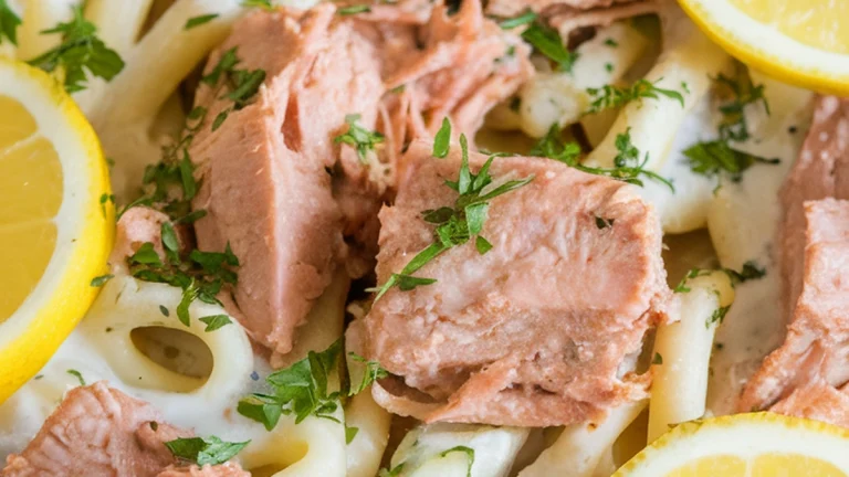 Lemon Garlic Tuna Pasta - Featured