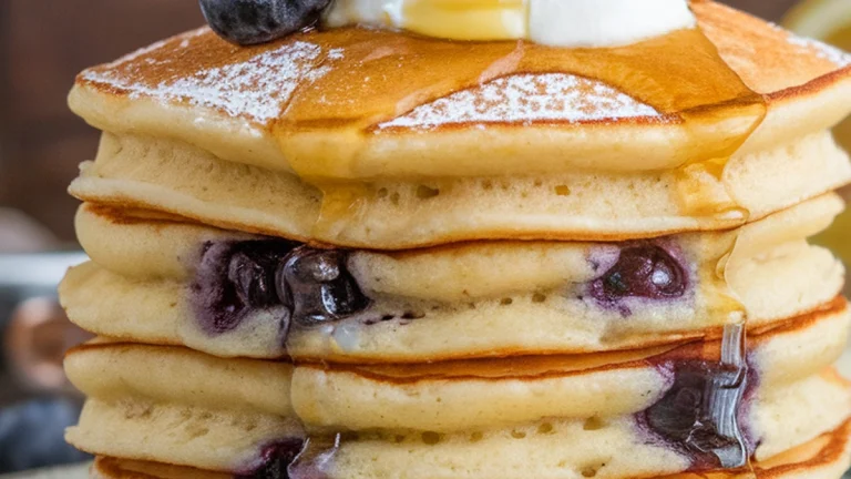 Lemon Ricotta Blueberry Pancakes - Featured