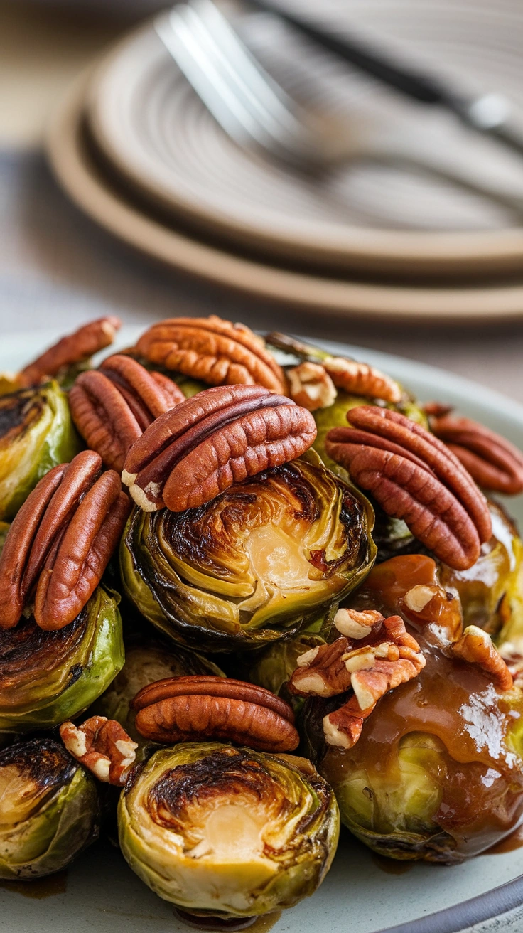 Maple Pecan Brussels Sprouts