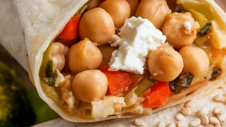 Mediterranean Chickpea and Feta Burritos - Featured