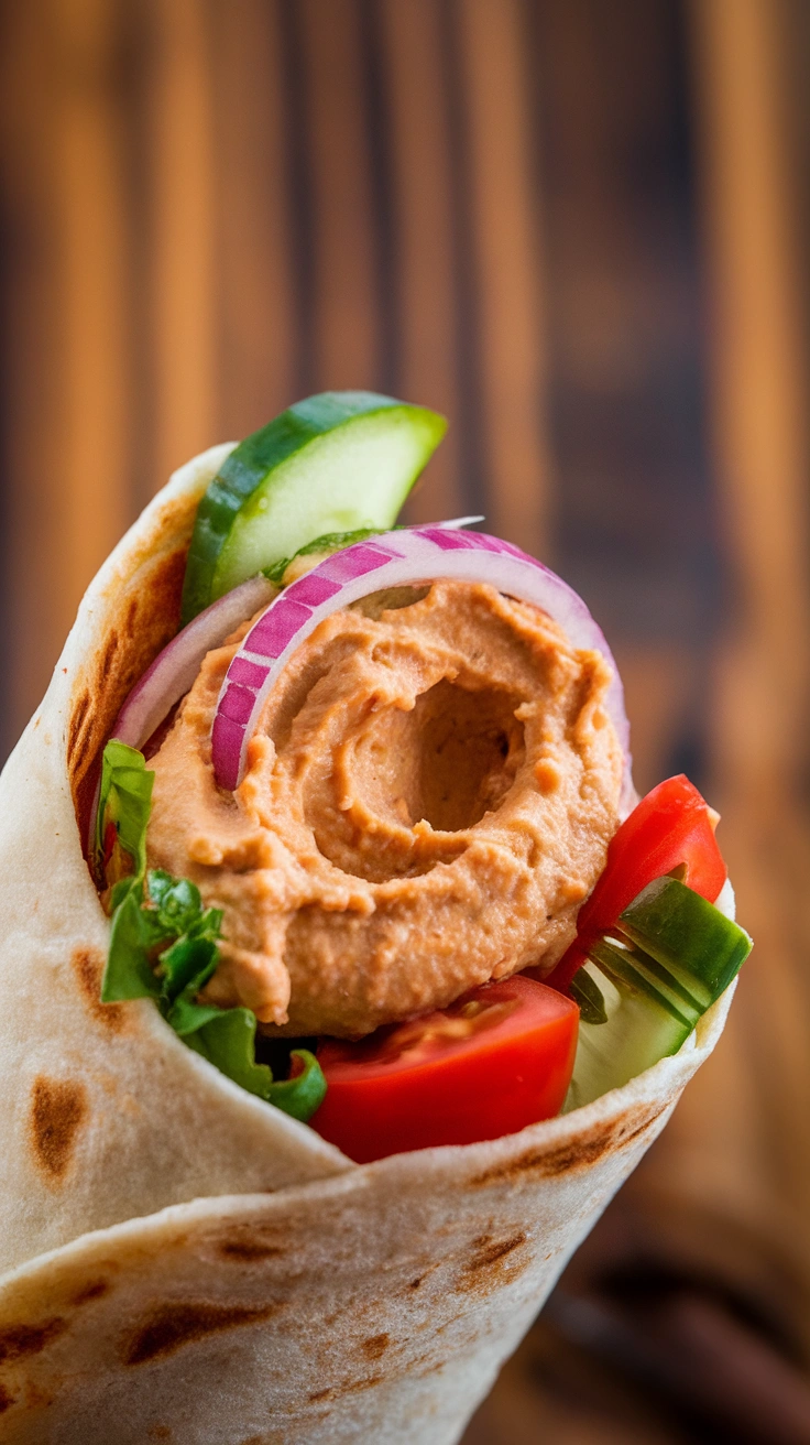 Mediterranean Hummus and Veggie Wraps