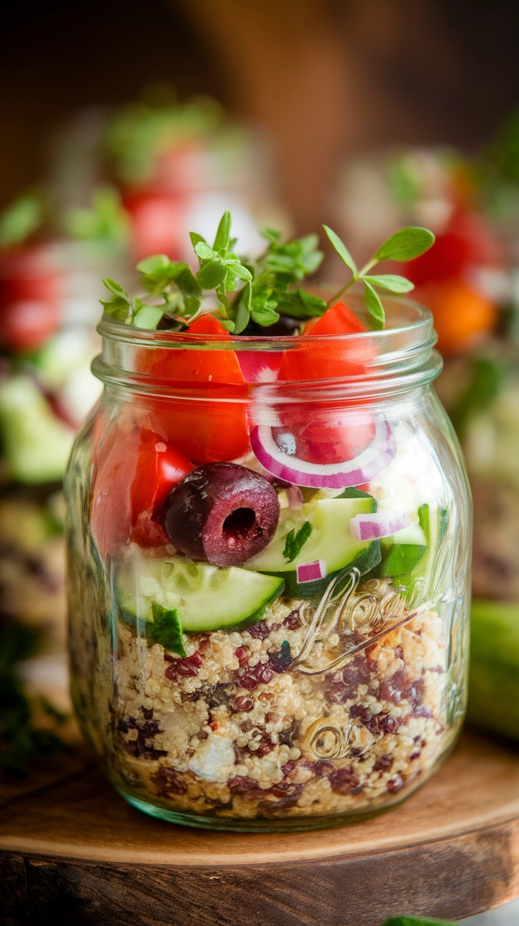 Mediterranean Quinoa Salad Jars