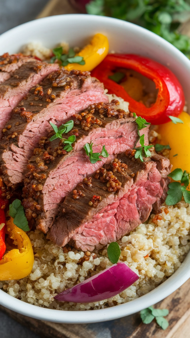 Mediterranean Spiced Beef and Quinoa Bowl