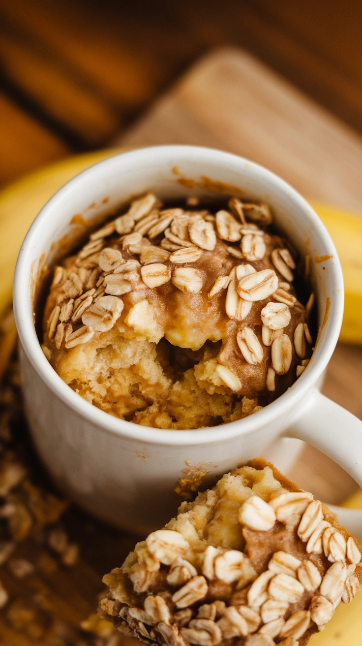 Microwave Banana Oat Mug Cake