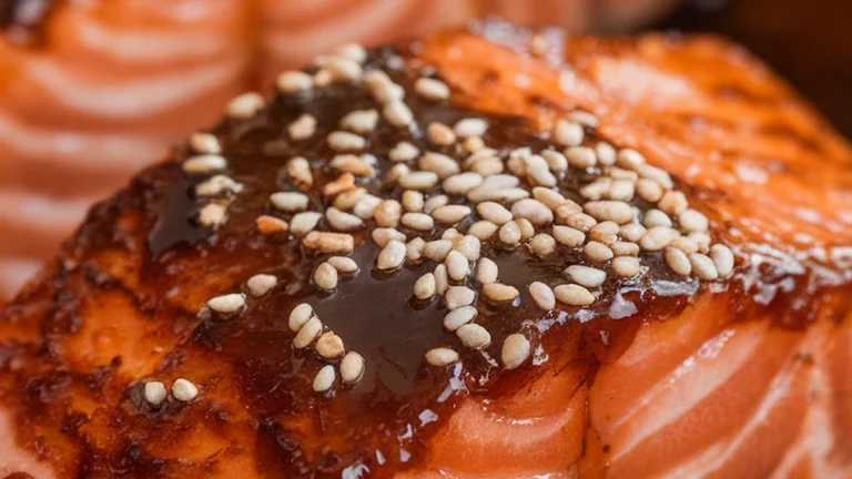 Miso Glazed Air Fryer Salmon - Featured