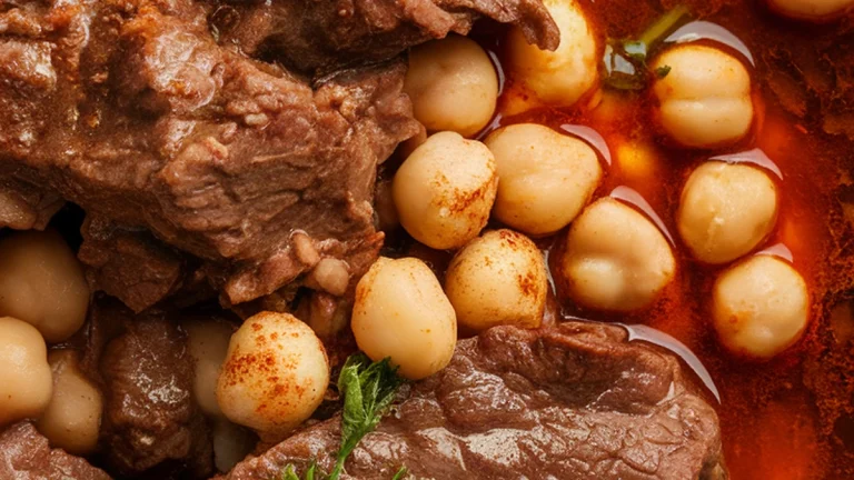 Moroccan Spiced Beef and Chickpea Stew - Featured