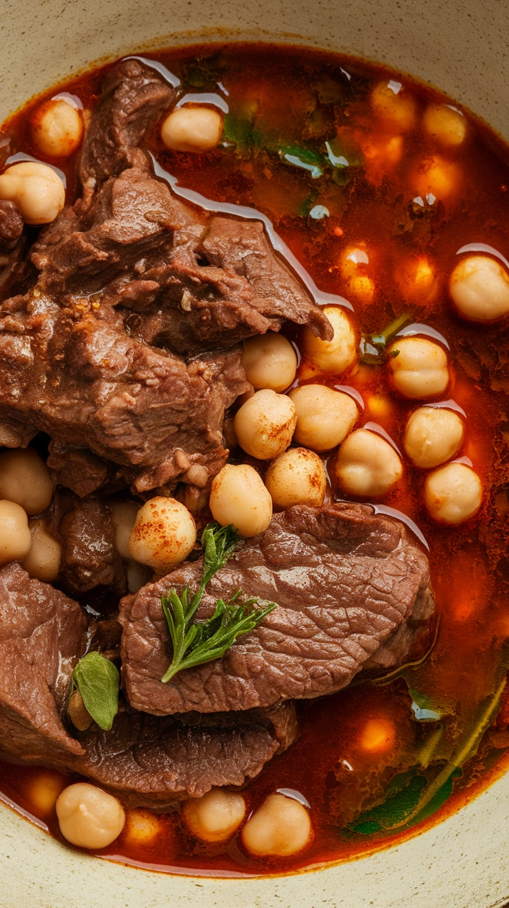Moroccan Spiced Beef and Chickpea Stew