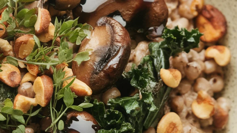 Mushroom and Kale Buckwheat Bowl - Featured