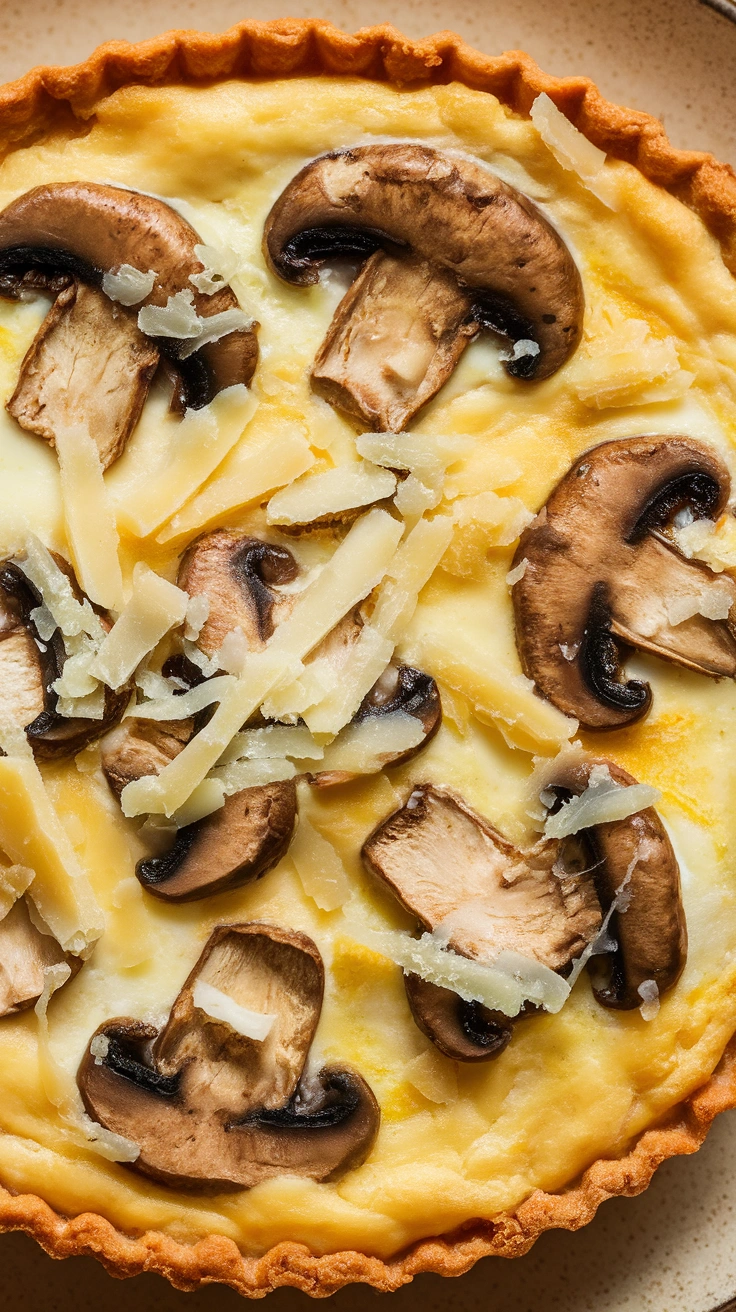 Mushroom and Swiss Crustless Quiche