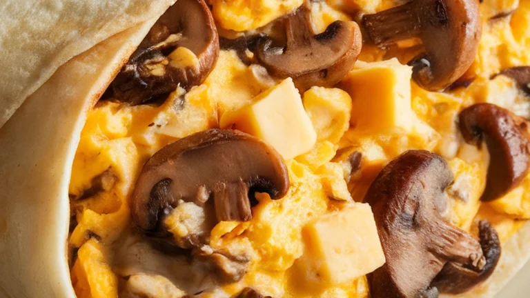 Mushroom and Swiss Scramble Wraps - Featured