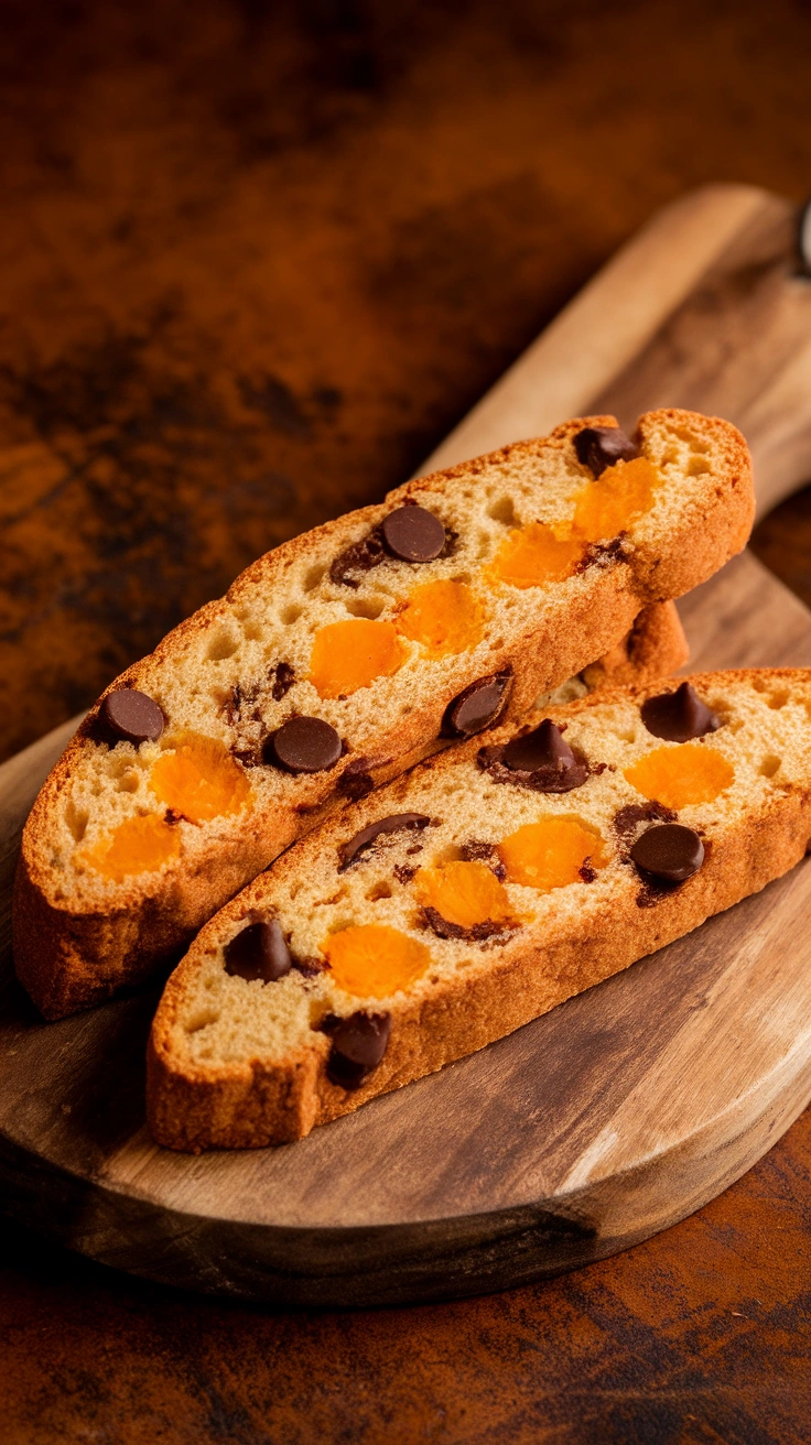 Orange Dark Chocolate Chip Biscotti