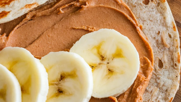 Peanut Butter and Banana Whole Grain Wraps - Featured