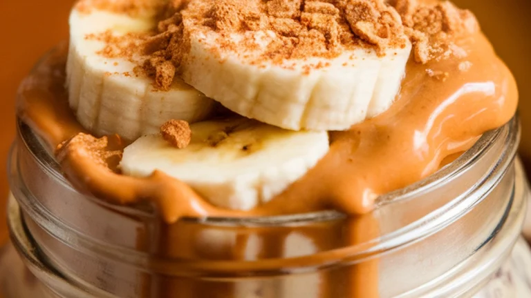 Peanut Butter Banana Protein Overnight Oats - Featured
