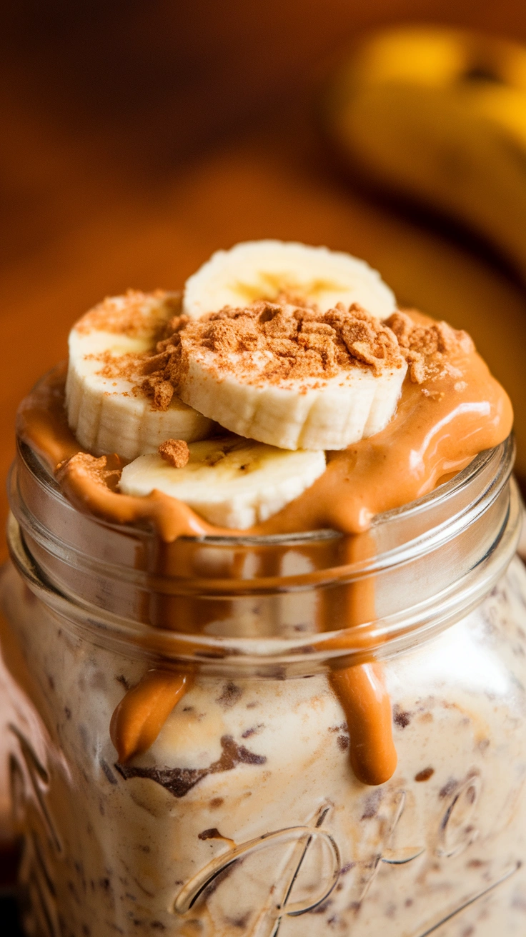 Peanut Butter Banana Protein Overnight Oats