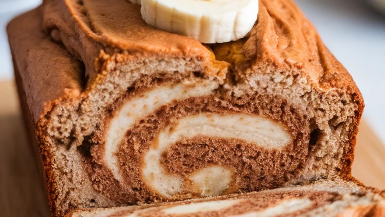 Peanut Butter Swirl Protein Banana Bread - Featured