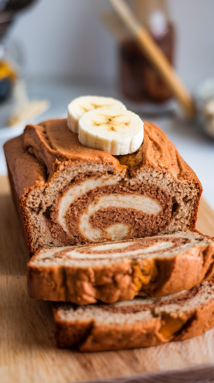 Peanut Butter Swirl Protein Banana Bread