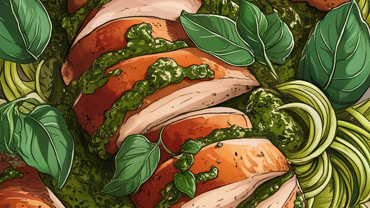 Pesto Chicken with Zucchini Noodles - Featured