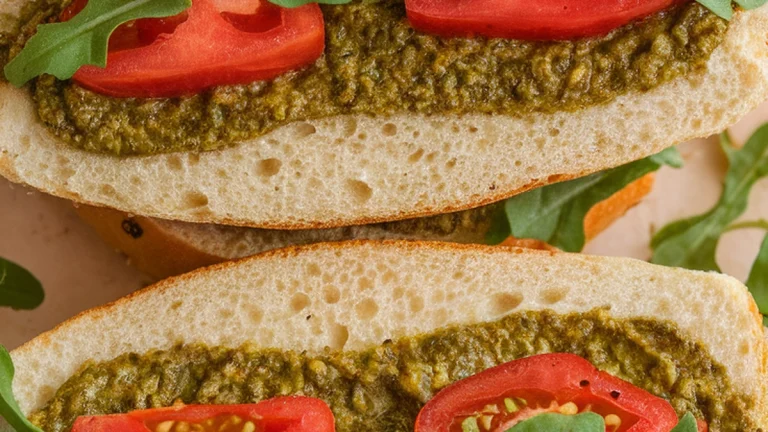 Pesto, Tomato, and Arugula Bagel - Featured