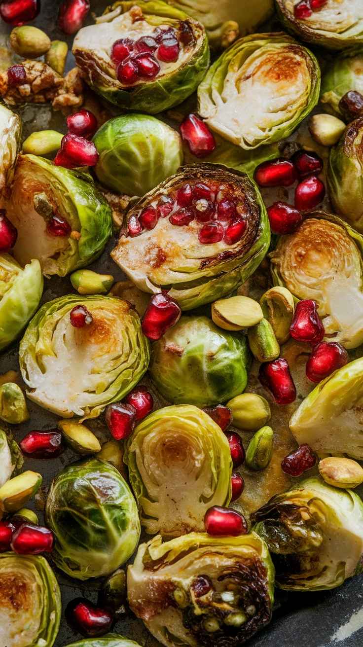 Pomegranate and Pistachio Brussels Sprouts