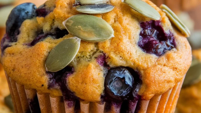 Pumpkin Seed Blueberry Muffins - Featured