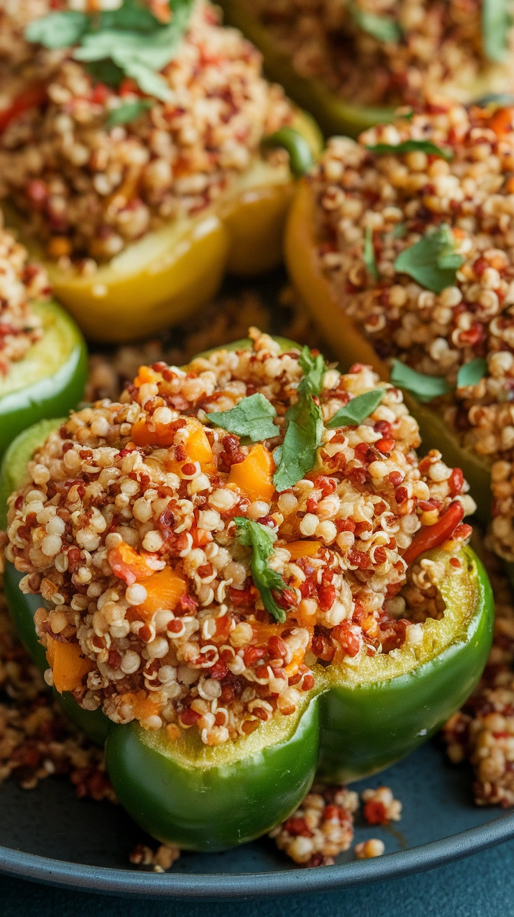 Quinoa Stuffed Air Fryer Bell Peppers