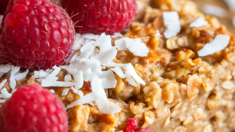 Raspberry Coconut Baked Oatmeal - Featured