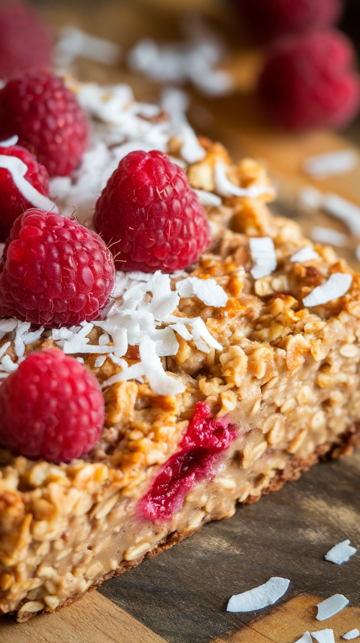 Raspberry Coconut Baked Oatmeal