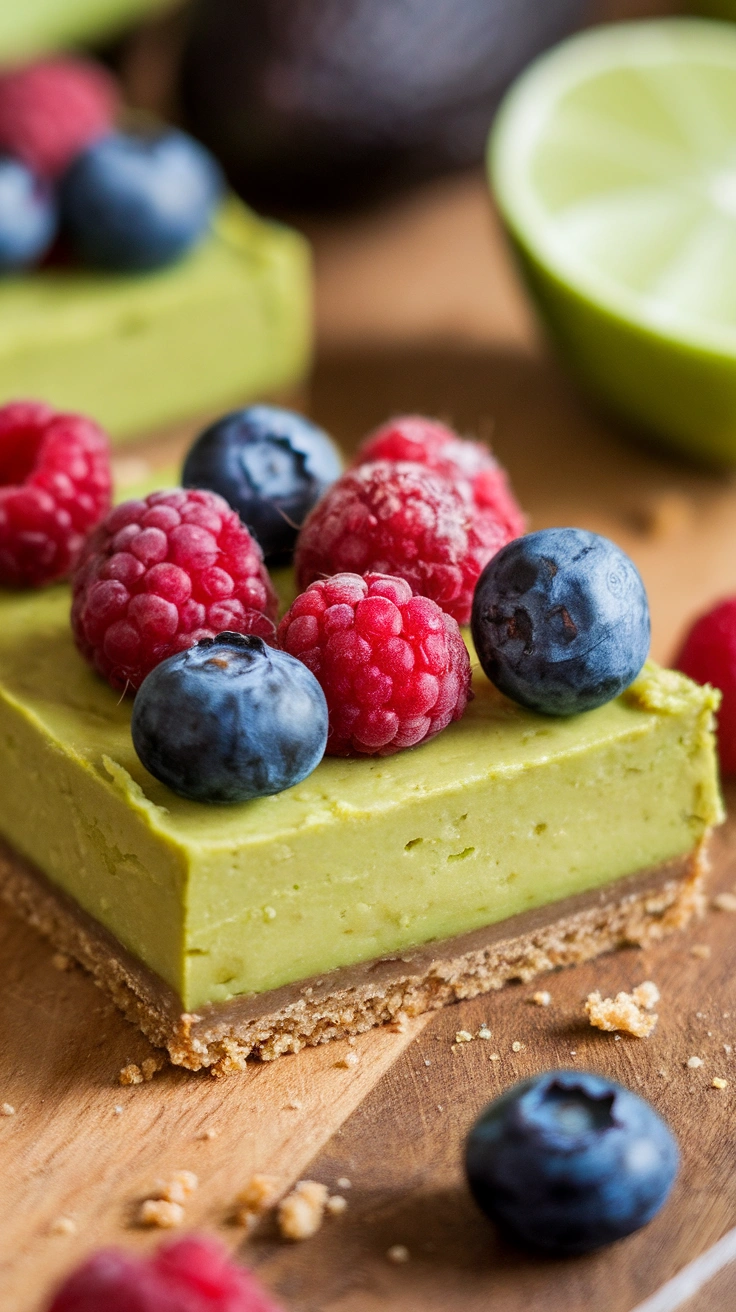 Raw Avocado Lime Tart Bars