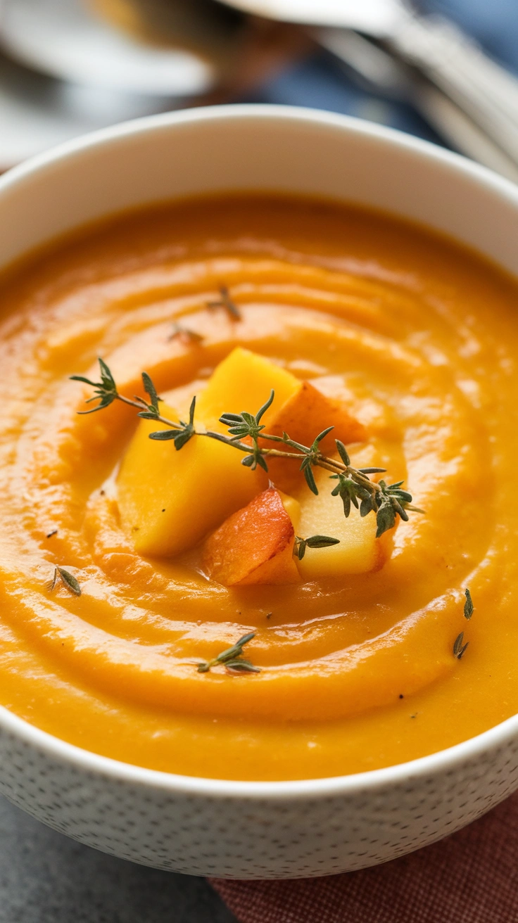 Roasted Butternut Squash and Apple Soup