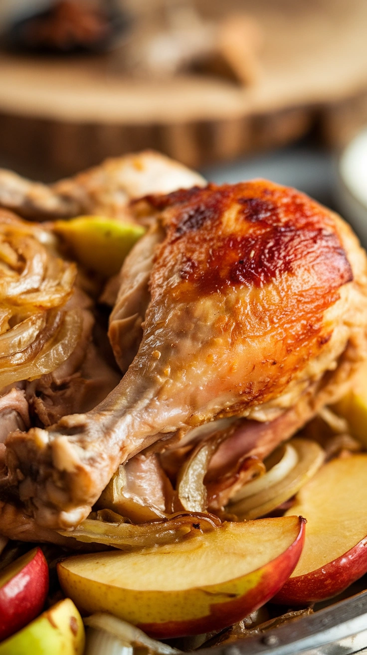Roasted Chicken with Apples and Onions