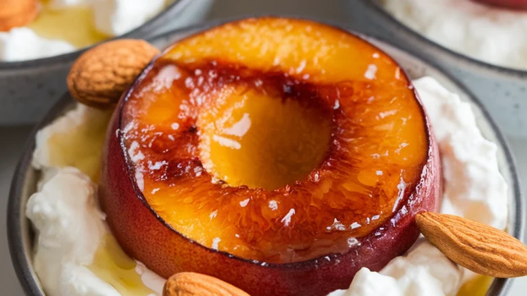 Roasted Peach and Cottage Cheese Bowls - Featured