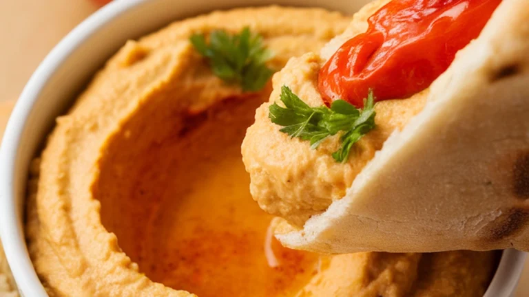 Roasted Red Pepper Hummus Cups - Featured