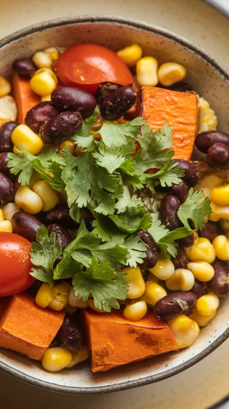 Roasted Sweet Potato and Black Bean Bowl