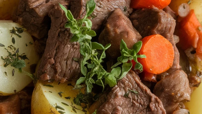 Rustic Root Vegetable Beef Stew - Featured