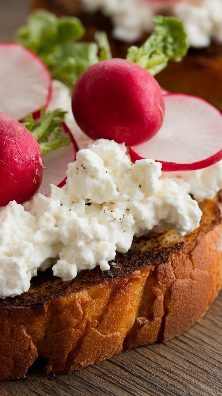 Savory Cottage Cheese and Radish Toast