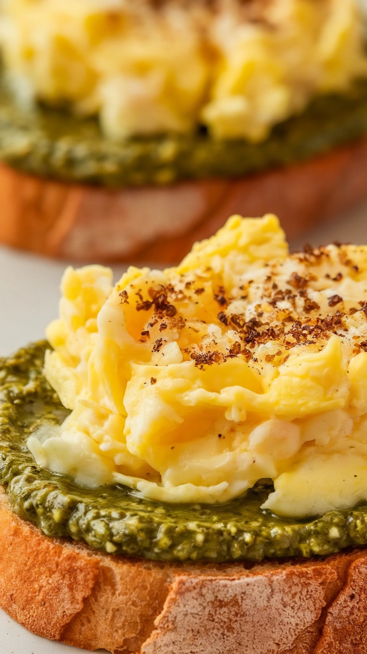 Scrambled Egg and Pesto Toast