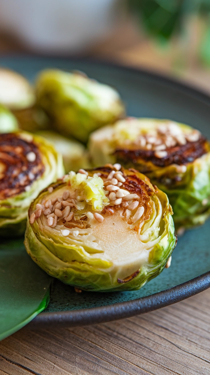 Sesame Ginger Pan-Seared Brussels Sprouts