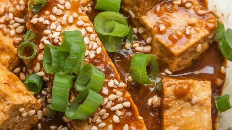Sesame Ginger Tofu Rice Bowl - Featured