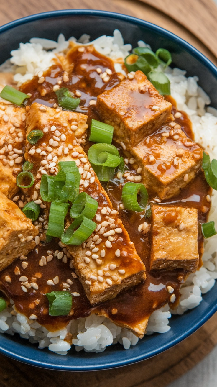 Sesame Ginger Tofu Rice Bowl