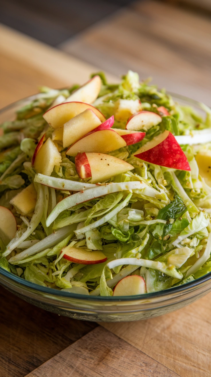 Shaved Brussels Sprout Salad with Apples
