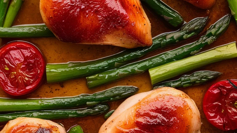 Sheet Pan Balsamic Chicken with Asparagus - Featured