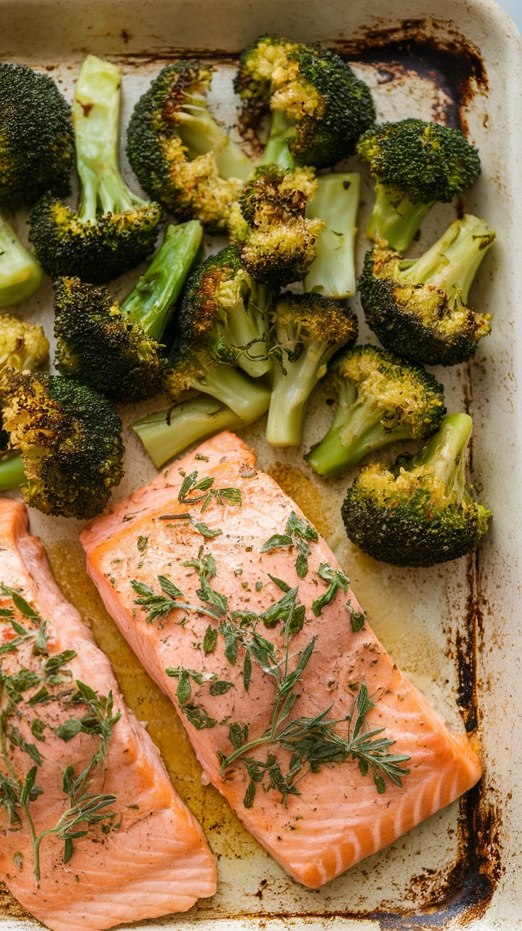 Sheet Pan Lemon Herb Salmon and Broccoli