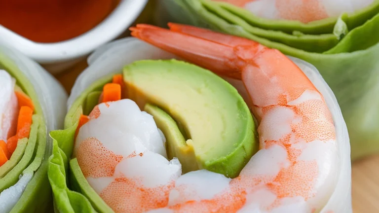 Shrimp and Avocado Summer Rolls - Featured