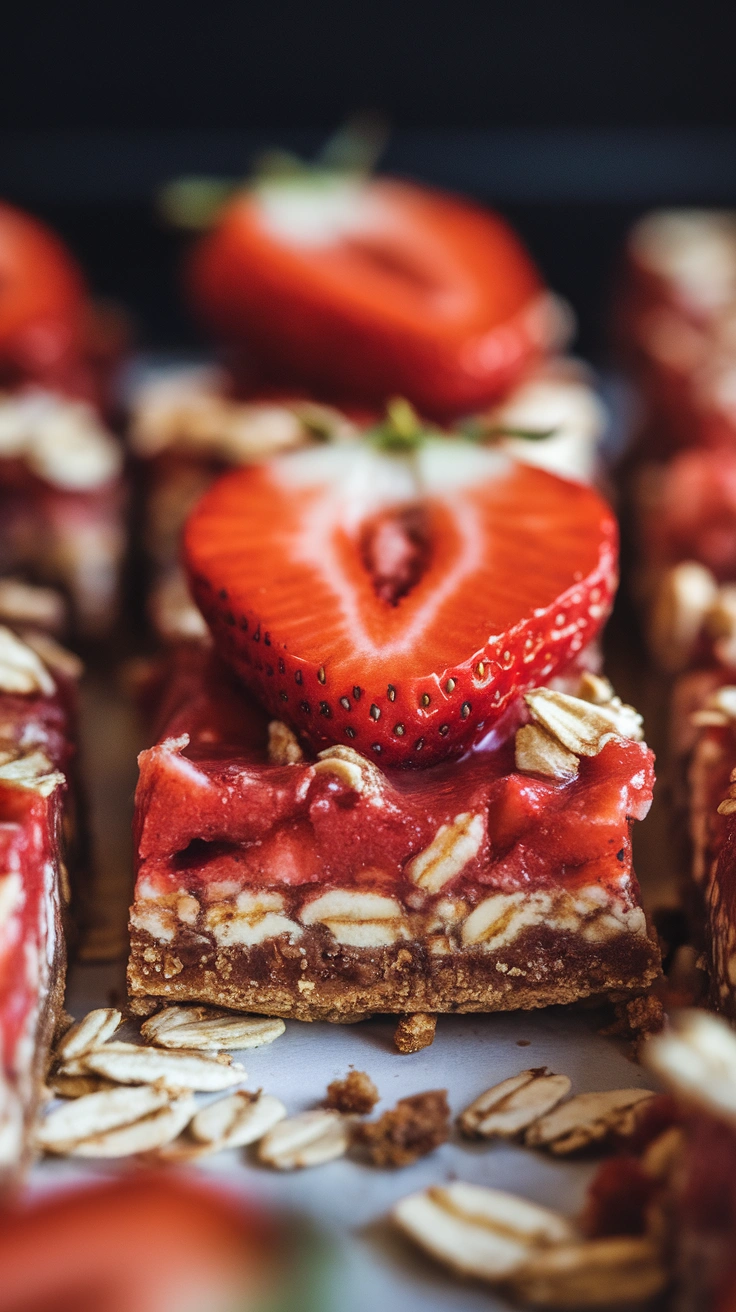 Skinny Strawberry Oat Bars
