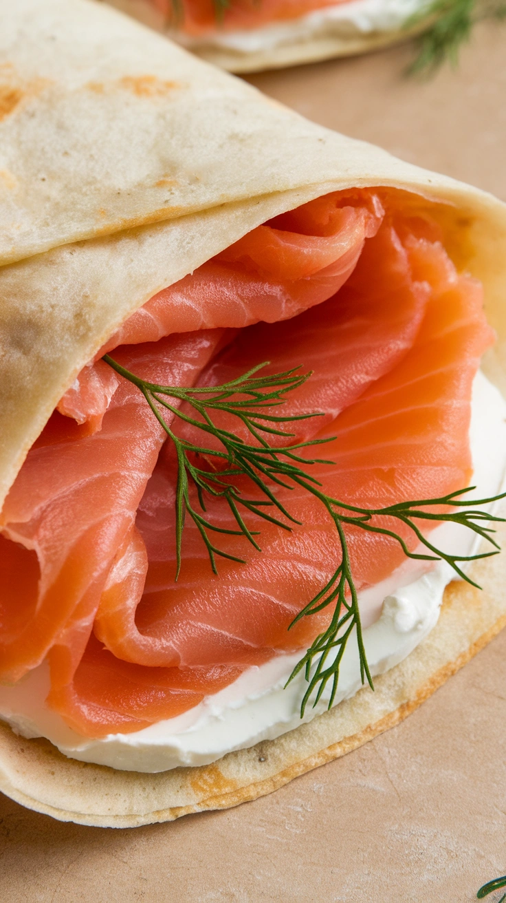 Smoked Salmon and Cream Cheese Breakfast Wraps