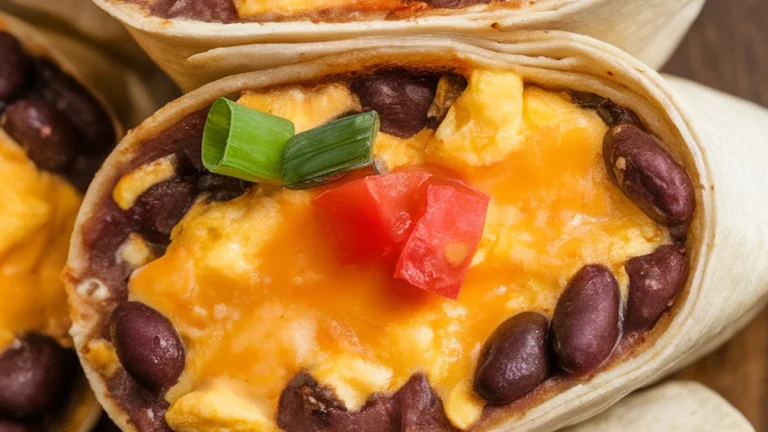 Southwest Black Bean and Scrambled Egg Burritos - Featured