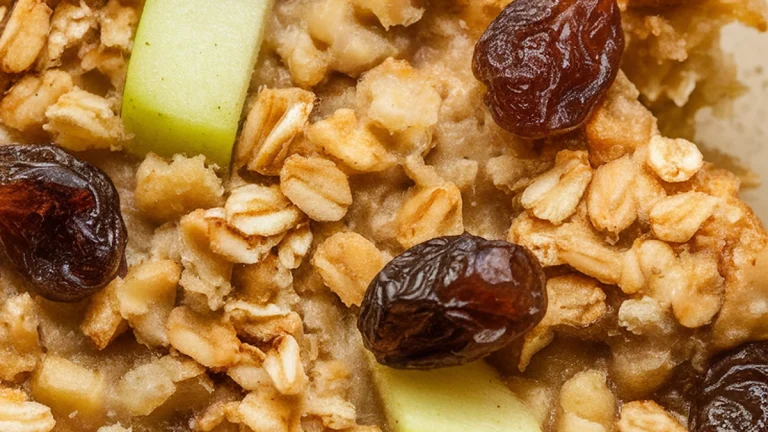 Spiced Apple and Raisin Baked Oatmeal - Featured