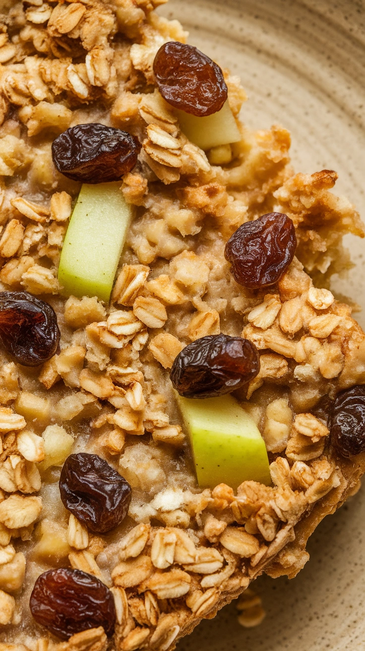 Spiced Apple and Raisin Baked Oatmeal